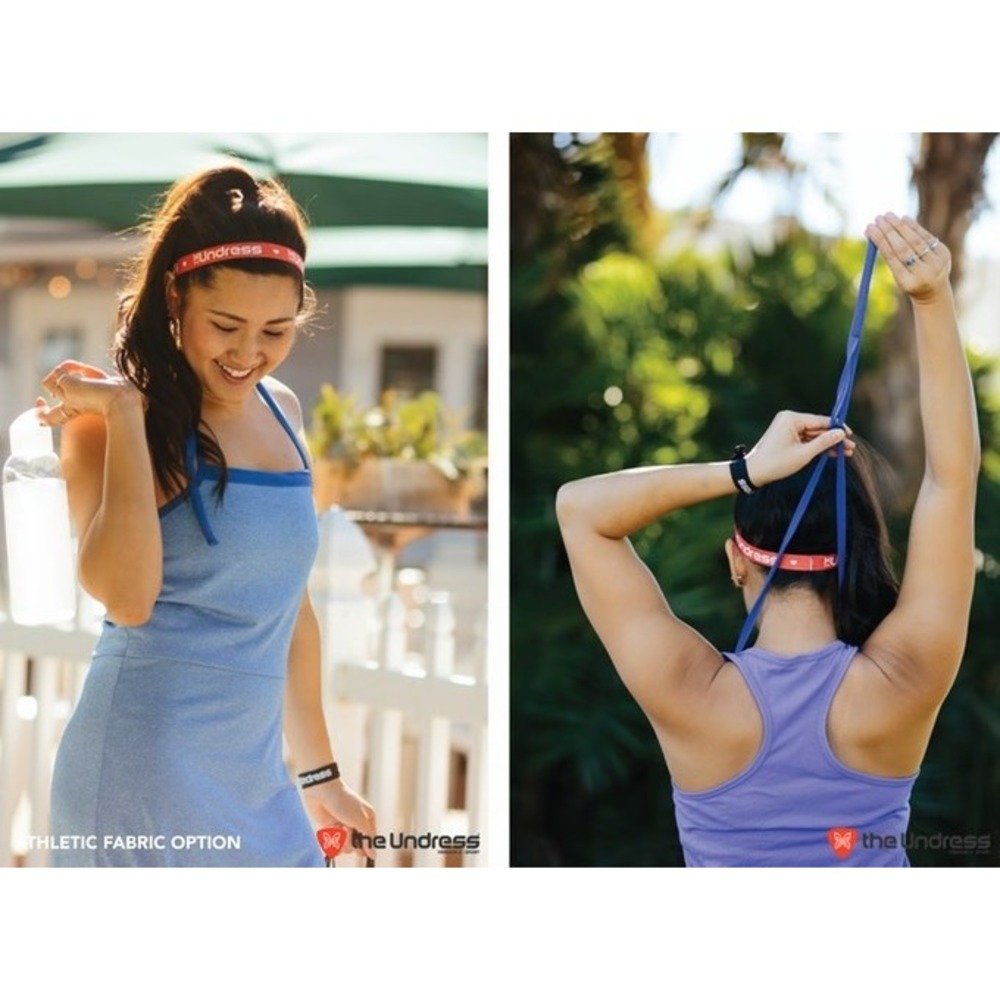THE‎ UNDRESS L Blue Halter Dress "Mobile Changing Room" Athleisure Beachwear